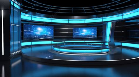 Immersive Virtual Studio With 3d Tv Graphics Background, Digital Display, Stage Show, Virtual ...