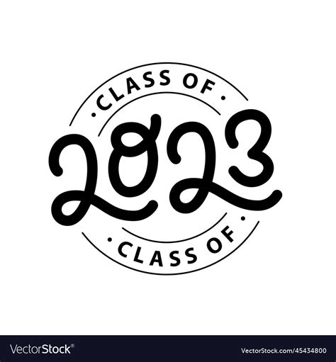 Graduate 2023 class of 2023 lettering logo stamp Vector Image