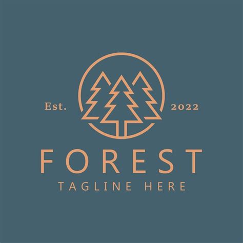 Premium Vector | Forest wood pine tree at circle shape for nature illustration logo. creative ...