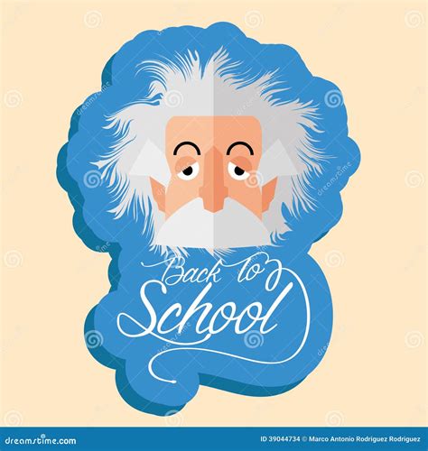 Funny Albert Einstein Cartoon Portrait Isolated Stock Vector - Image: 39044734