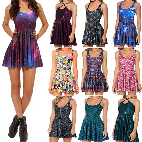 Galaxy Dress Skater Dresses 2015 Summer Dress Black Milk Galaxy Dress for Women S M L XL 2XL ...