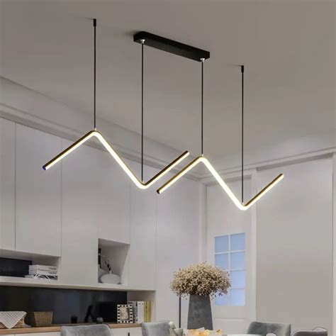 Minimalist Linear 3 Led Colors Options Slim Modern Led Chandelier ...