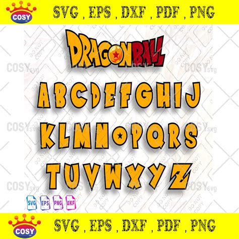 Anime font vector Anime alphabet svg, Goku font svg, Goku clipart