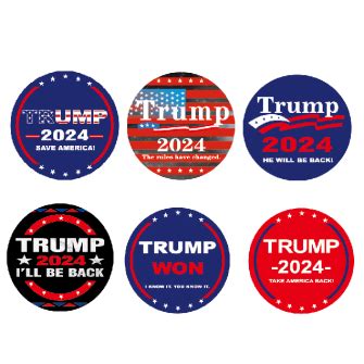 4" Round Trump 2024 Bumper Stickers