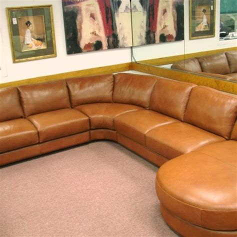 natuzzi editions leather sectionals b684 cognac leather sale | Leather ...