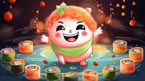 Premium AI Image | sushi character