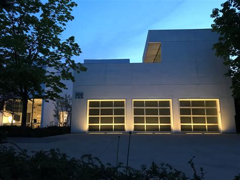 Contemporary Aluminum & Frosted Tempered (Privacy) Glass Garage Door ...