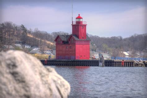 Big Red | Holland Harbor Lighthouse from Holland State Park | Tom Hughes | Flickr