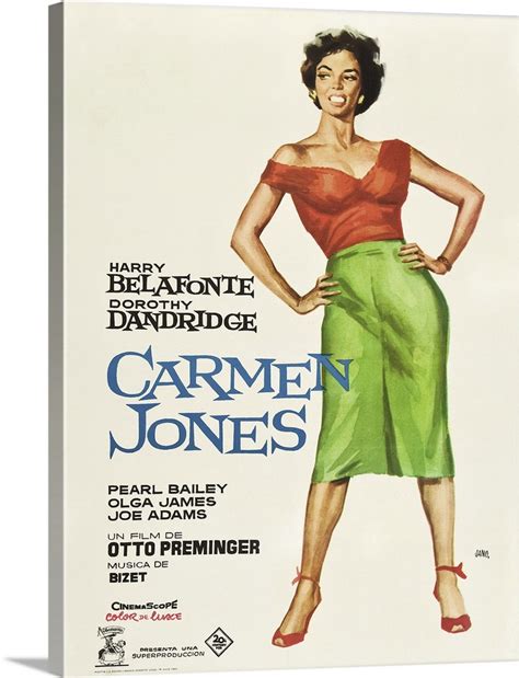 Carmen Jones, Dorothy Dandridge, Spanish Poster Art, 1954 Wall Art ...