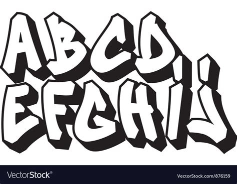 Graffiti font part 1 Royalty Free Vector Image