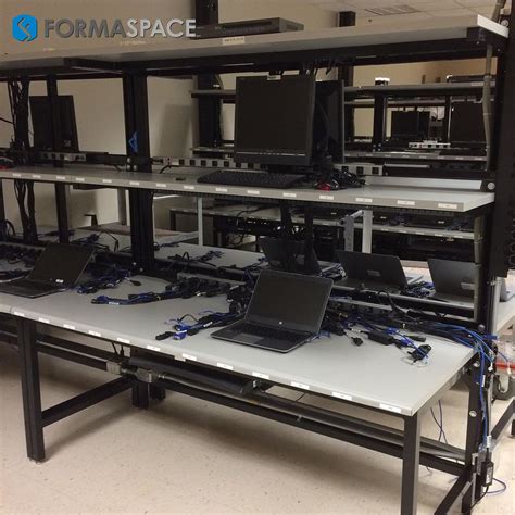 Heavy Duty Computer Workstations with Upper Shelves | Formaspace