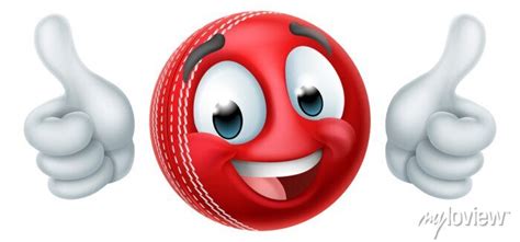 A cricket ball emoticon emoji cartoon face icon posters for the wall • posters avatar, symbol ...