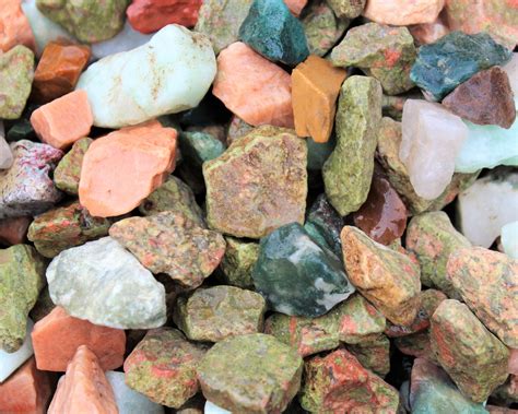 Rough Natural Gemstones, Premium Grade India Mix - Beautiful Assortment: Choose 4 oz, 8 oz, 1 lb ...