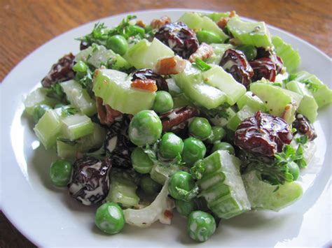 Spring Pea Salad - 2 cups green peas; 1/2 cup diced celery; 2 Tbsp diced red onion; 2 Tbsp ...