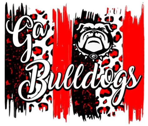 GA Bulldogs Sublimation Red Black White Football - Etsy