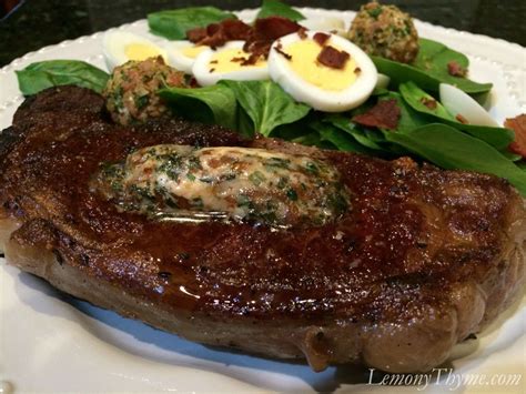 USDA Prime NY Strip Steaks with Worcestershire-Chive Butter - Lemony ...