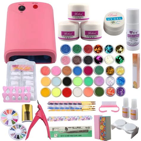 Nail Set Acrylic Powder Kit Full Pro Nail Art Tips Kit Acrylic Nail ...