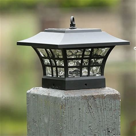 LED Solar Pillar Lamps Waterproof Hanging Lights Outdoor Garden Lawn ...