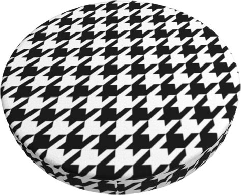 Amazon.com: PAILON Black and White Houndstooth Stool Covers Round Bar ...