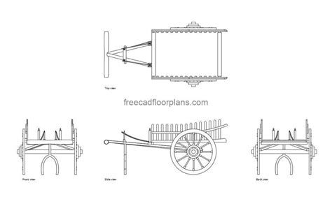 Bullock Cart - Free CAD Drawings