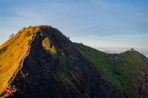 Premium Photo | Top mountain view with sunrise sky blue and beautiful scene