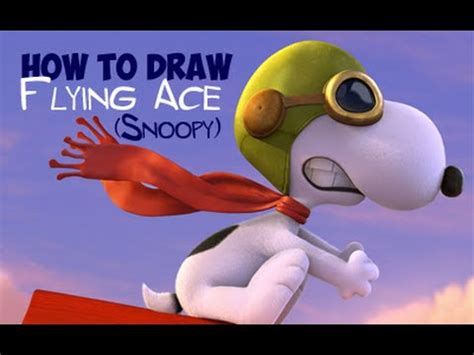 How to Draw Snoopy Flying Ace The Fighter Pilot From The Peanuts Movie ...