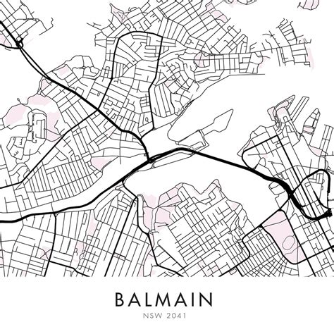 Balmain Sydney Australia City Map Print Wall Art Print At | Etsy