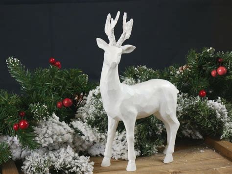 White Crystal LED Standing Reindeer Large Christmas Indoor & Outdoor ...