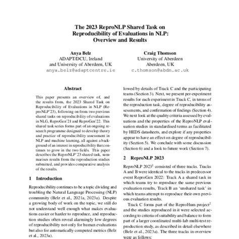 The 2023 ReproNLP Shared Task on Reproducibility of Evaluations in NLP: Overview and Results ...