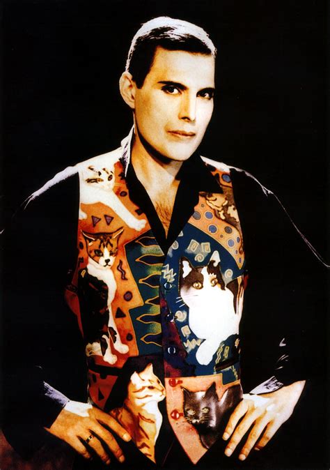 Freddie Mercury, on the set of Queen's music video for "These Are Days Of Our Lives", and his ...