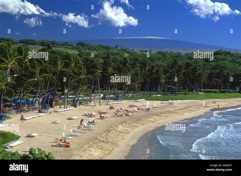 Kauna oa Beach at Mauna Kea Hotel Island of Hawaii Hawaii USA Stock ...