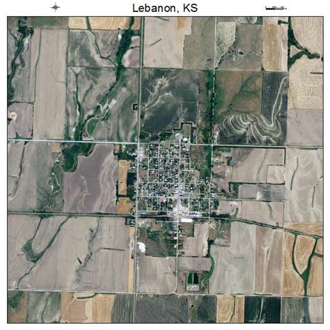 Aerial Photography Map of Lebanon, KS Kansas