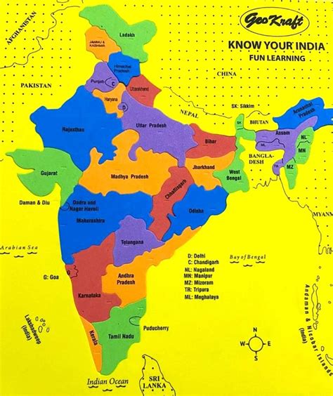 States of India Map Puzzle for 4+ years Kids – GeoKraft World