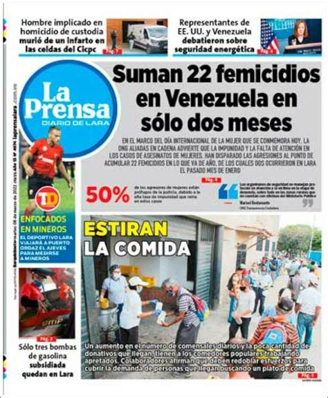 Newspaper La Prensa de Lara (Venezuela). Newspapers in Venezuela ...