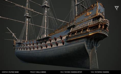 ArtStation - Skull & Bones - Pirate Heavy ship, texturing and shading ...