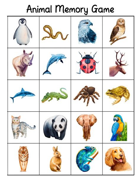 Free Printable Bilingual Animal Matching Cards And Memory Game | Animal ...