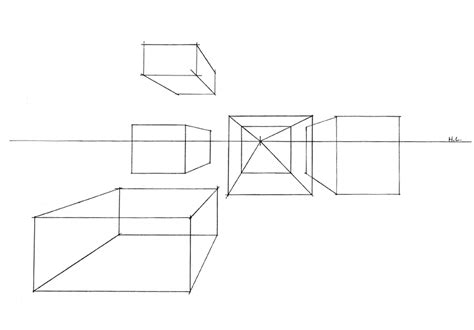 Drawing boxes in one-point perspective - Jon Messer Art Class