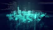 Motion Graphic Of Hologram Modern City Futuristic Technology Digital Urban Design Ai And Smart ...
