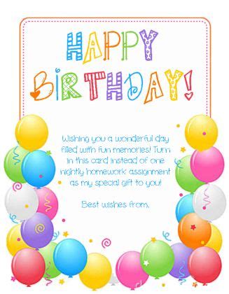 Birthdays At School | Birthday wishes for teacher, Free printable birthday cards, Teacher ...