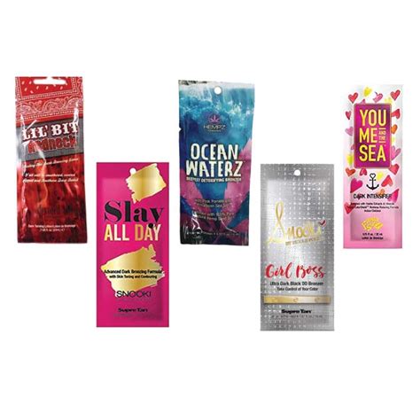 5 Assorted Bronzer Tanning Bed Lotion Packets