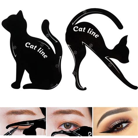 Cat Eye Eyeliner Stencil Makeup Eyes Liner Stencil Models Eyeshadow Template Shaper Tool ...