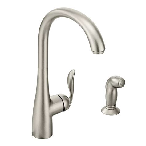 MOEN Arbor High-Arc Single-Handle Standard Kitchen Faucet with Side Sprayer in Spot Resist ...