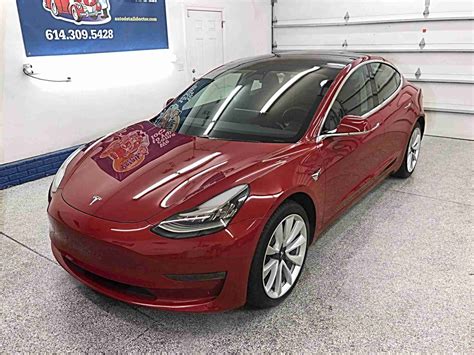 Red 2018 Tesla Model 3 AWD | Auto Detail Doctor