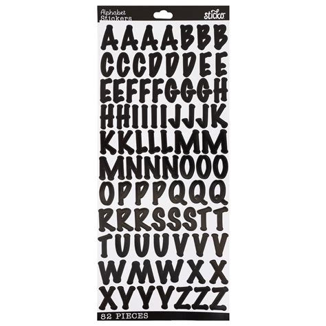 Sticko Large Black Marker Alphabet Stickers, 82 Piece - Walmart.com