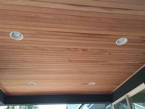 Mahogany ceiling & soffit | Courtyard design, House design, Roof soffits