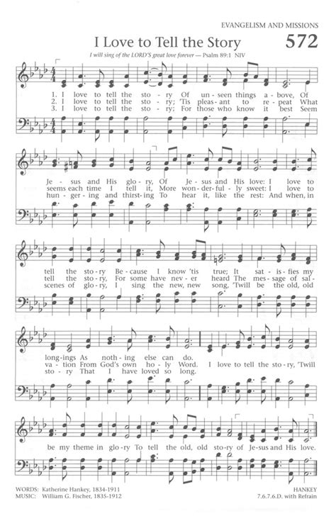 Baptist Hymnal 1991 572. I love to tell the story | Hymnary.org