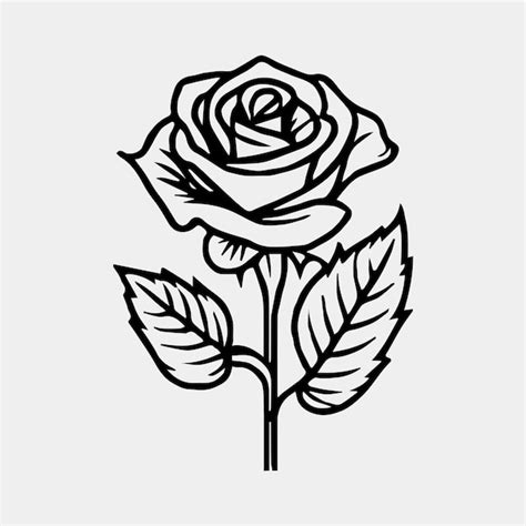 Premium Vector | A black and white drawing of a rose