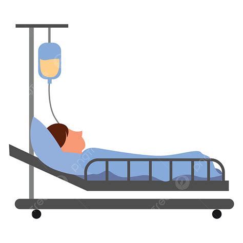 Hospital Bed Clipart Hd PNG, Hospital Bed Illustration Vector On White Background, Sick Clipart ...