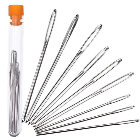 Hot Selling 9pcs/Set Large Eye Needles Leather Sewing Needles Stainless Steel Needle Embroidery ...