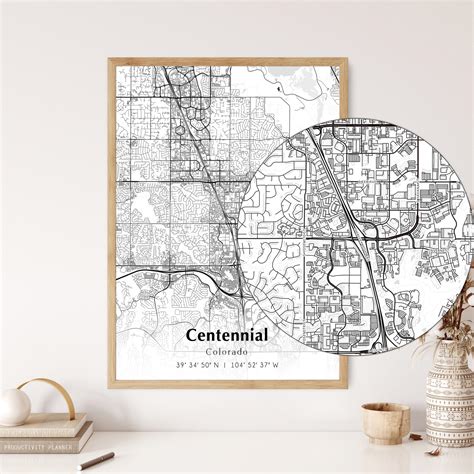 Map of Centennial Digital File, Modern City Map, Centennial Printable ...